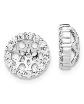 14K White Gold Diamond Earring Jackets