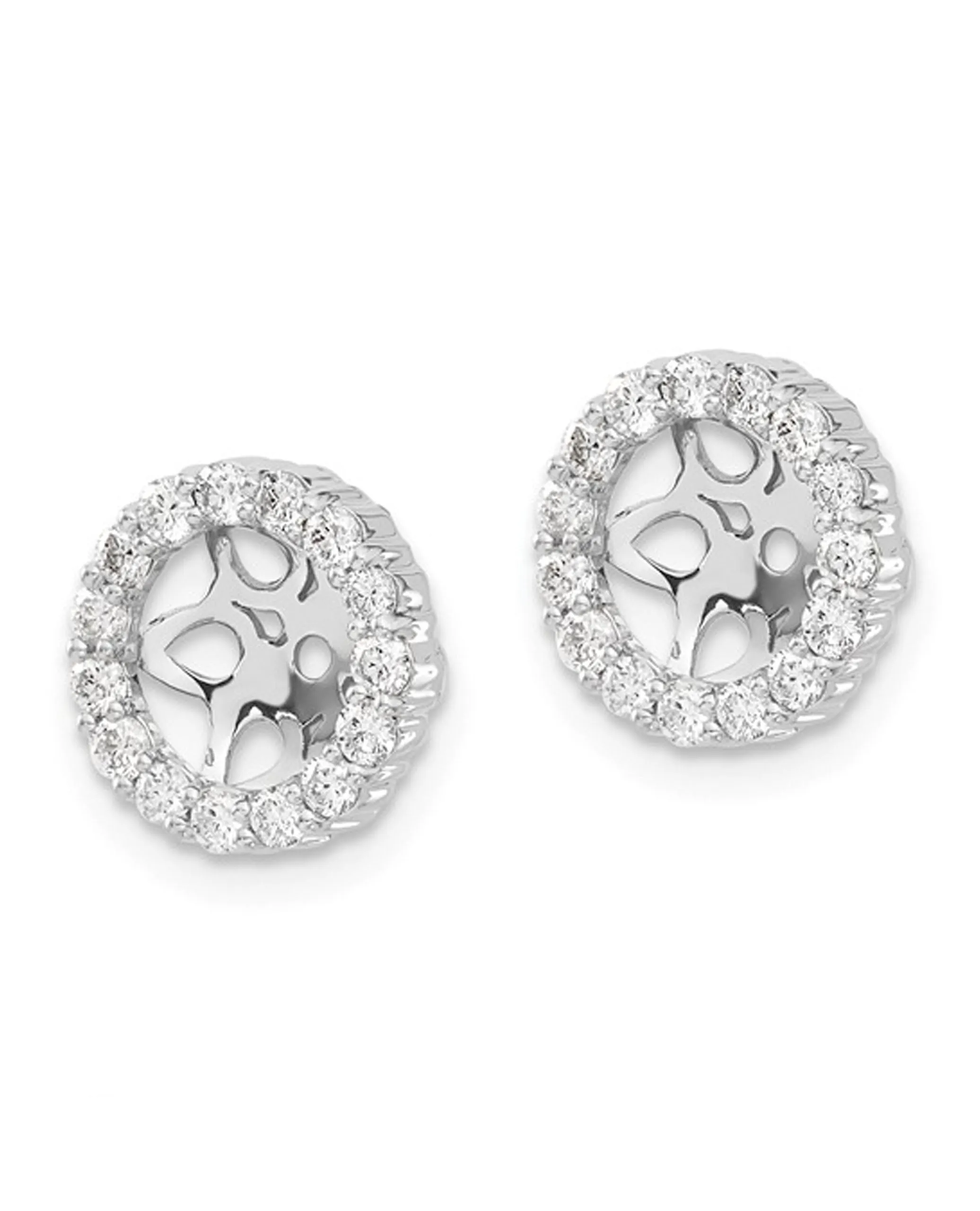 14K White Gold Diamond Earring Jackets