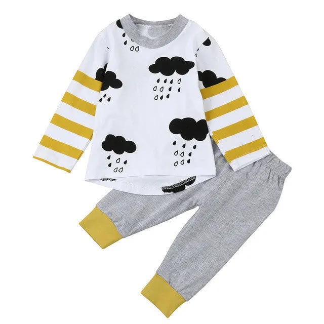 2 Piece Rainy Day Baby Boy Shirt and Pants Set  *Hat Not Included*