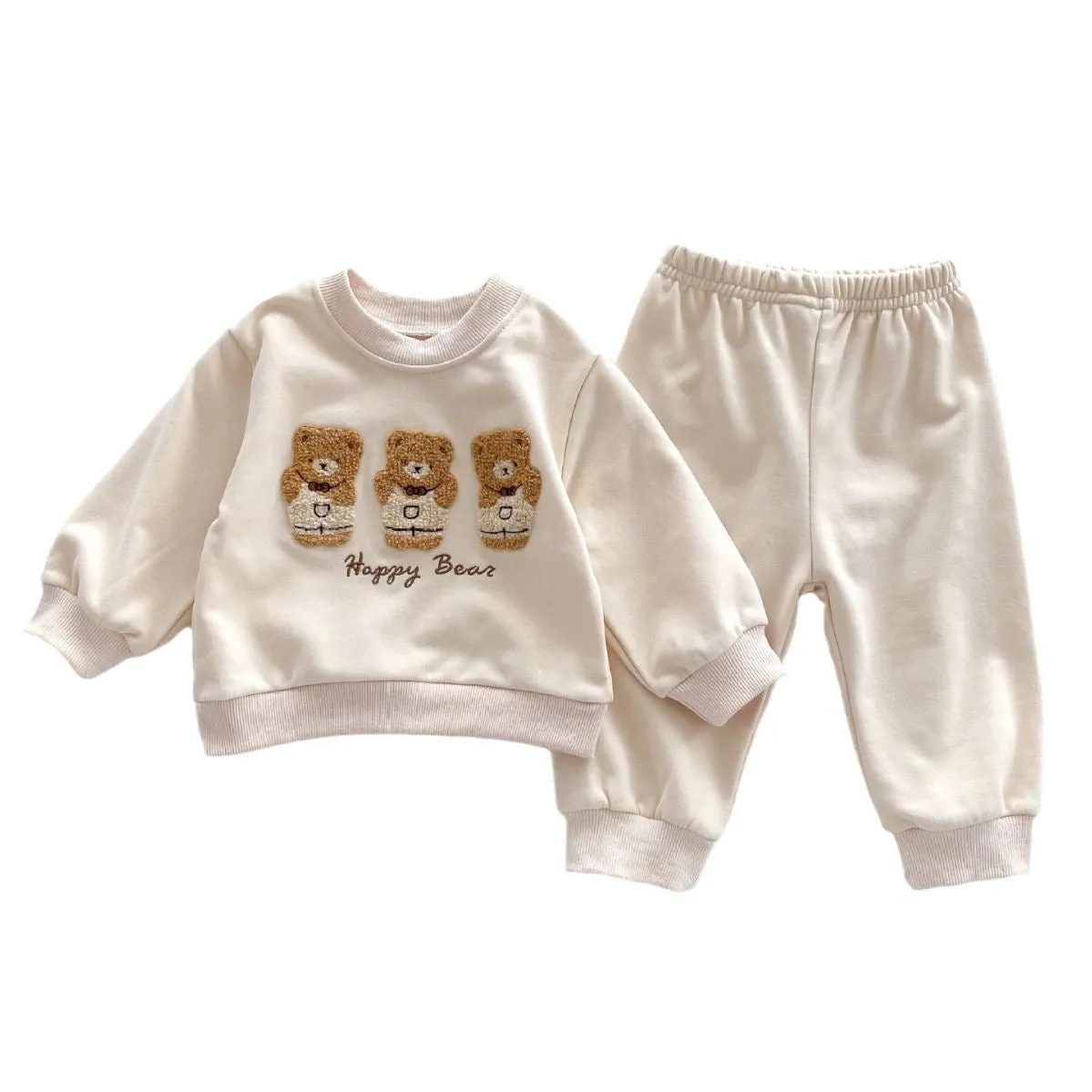 2 Pieces Set Baby Kid Girls Boys Cartoon Tops And Solid Color Pants Wholesale 23101956