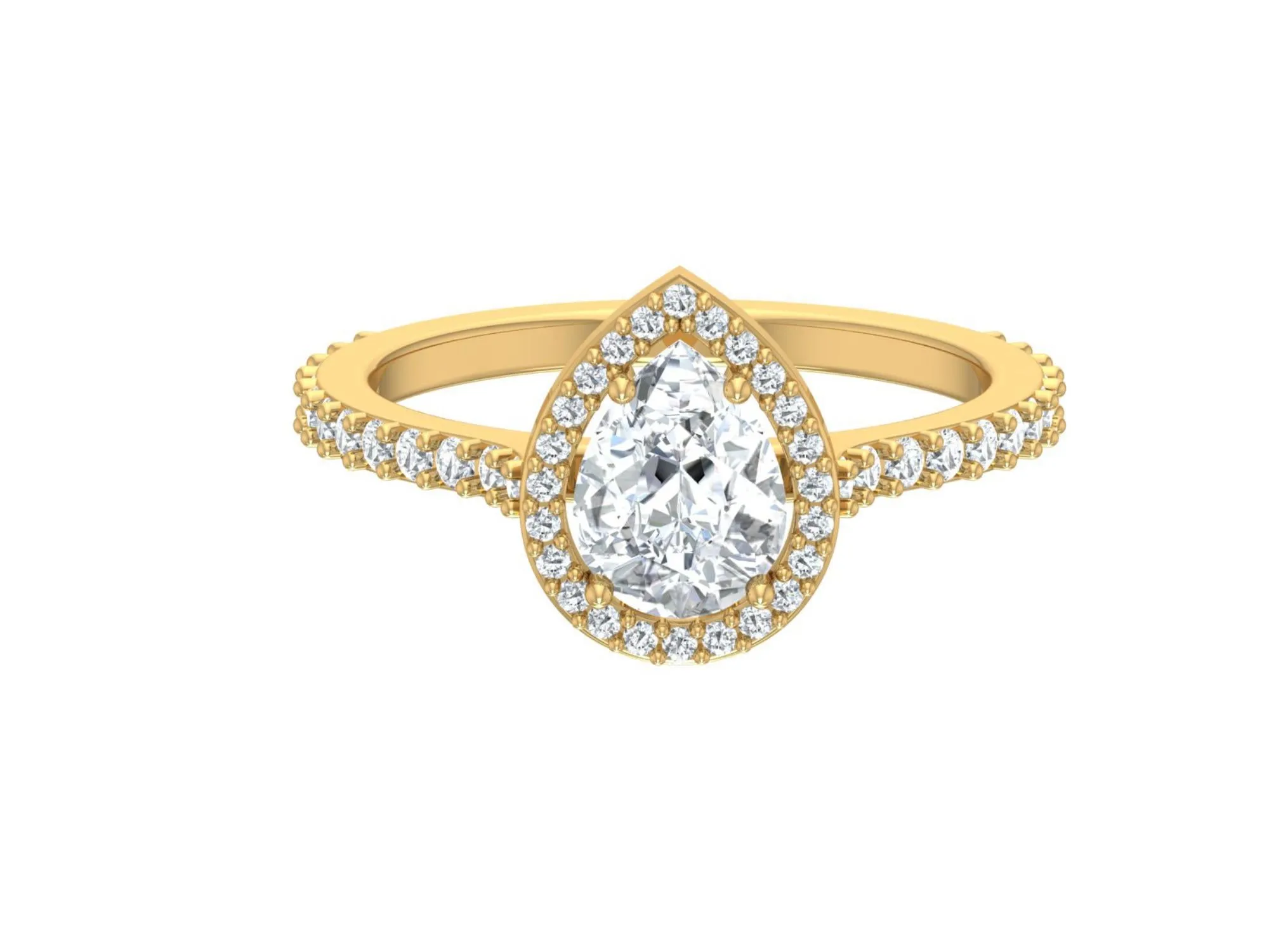 2.00CT Pear Engagement Ring, Dainty Pear Wedding Ring