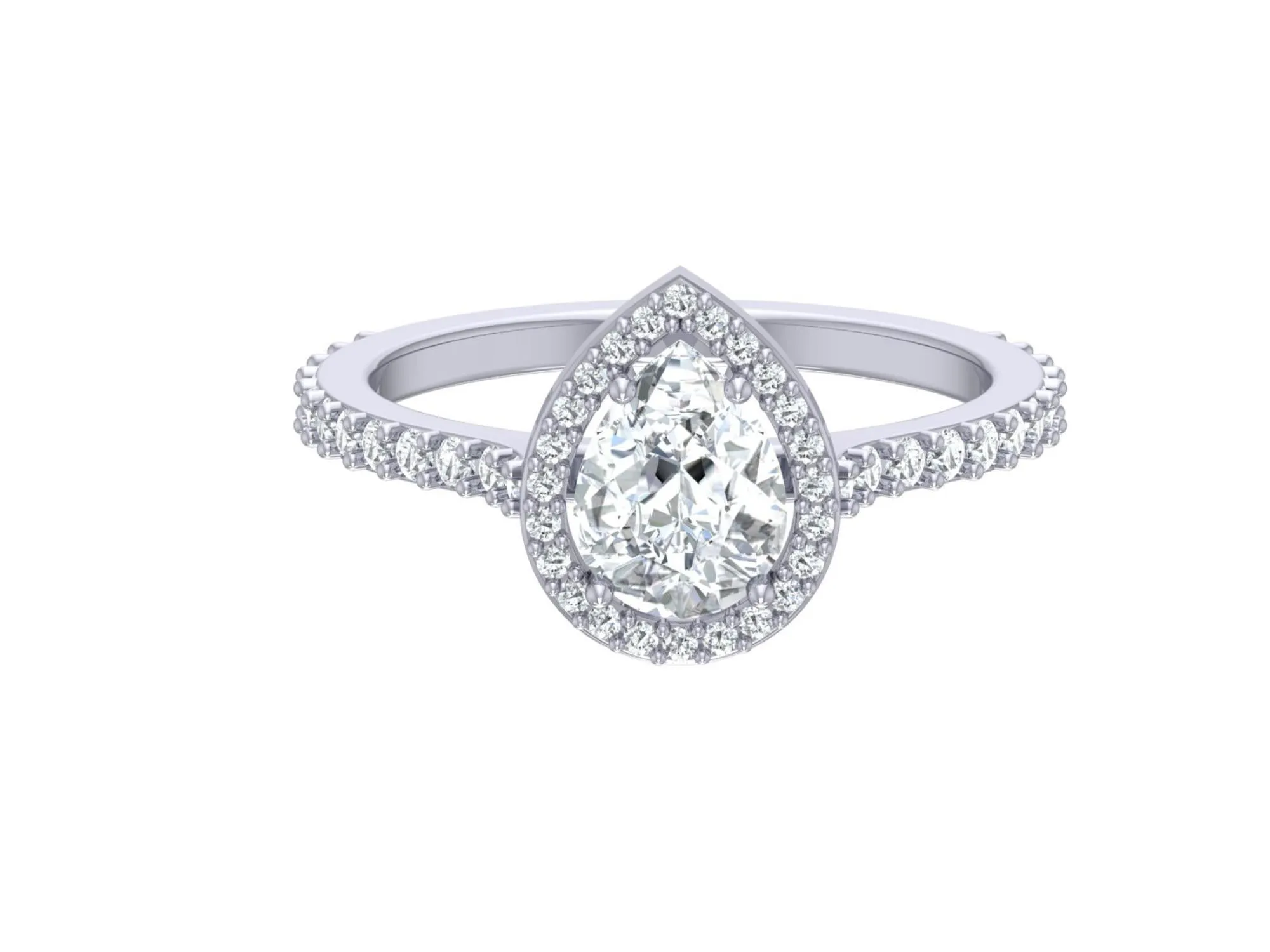 2.00CT Pear Engagement Ring, Dainty Pear Wedding Ring