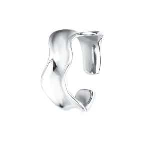 925 Silver Simple Glossy Adjustable Band Ring