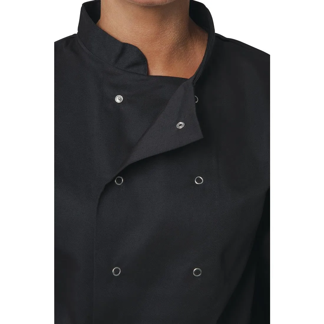 A438-L Whites Vegas Unisex Chefs Jacket Long Sleeve Black L