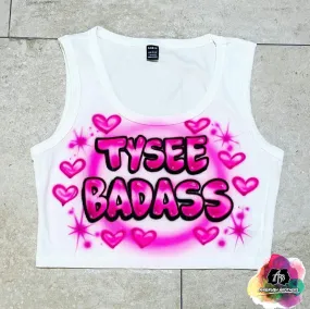 Airbrush Hearts Crop Top Design