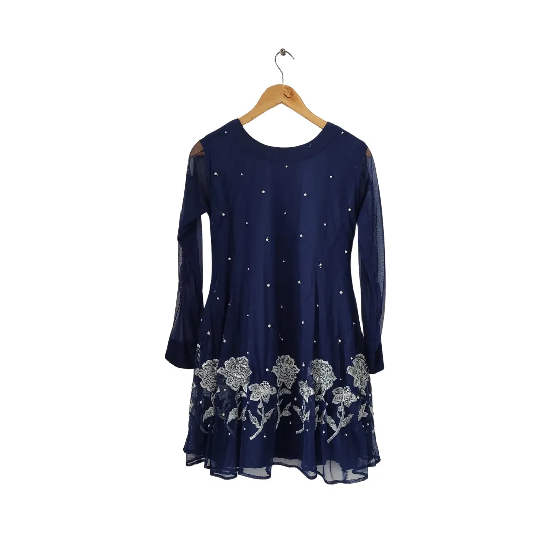 Ansab Jahangir Blue Pearl Embroidered Outfit (3 pieces) | Gently Used |