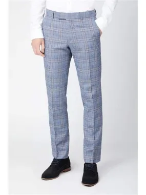 Antique Rogue Brando Light Blue Tweed Check Trousers