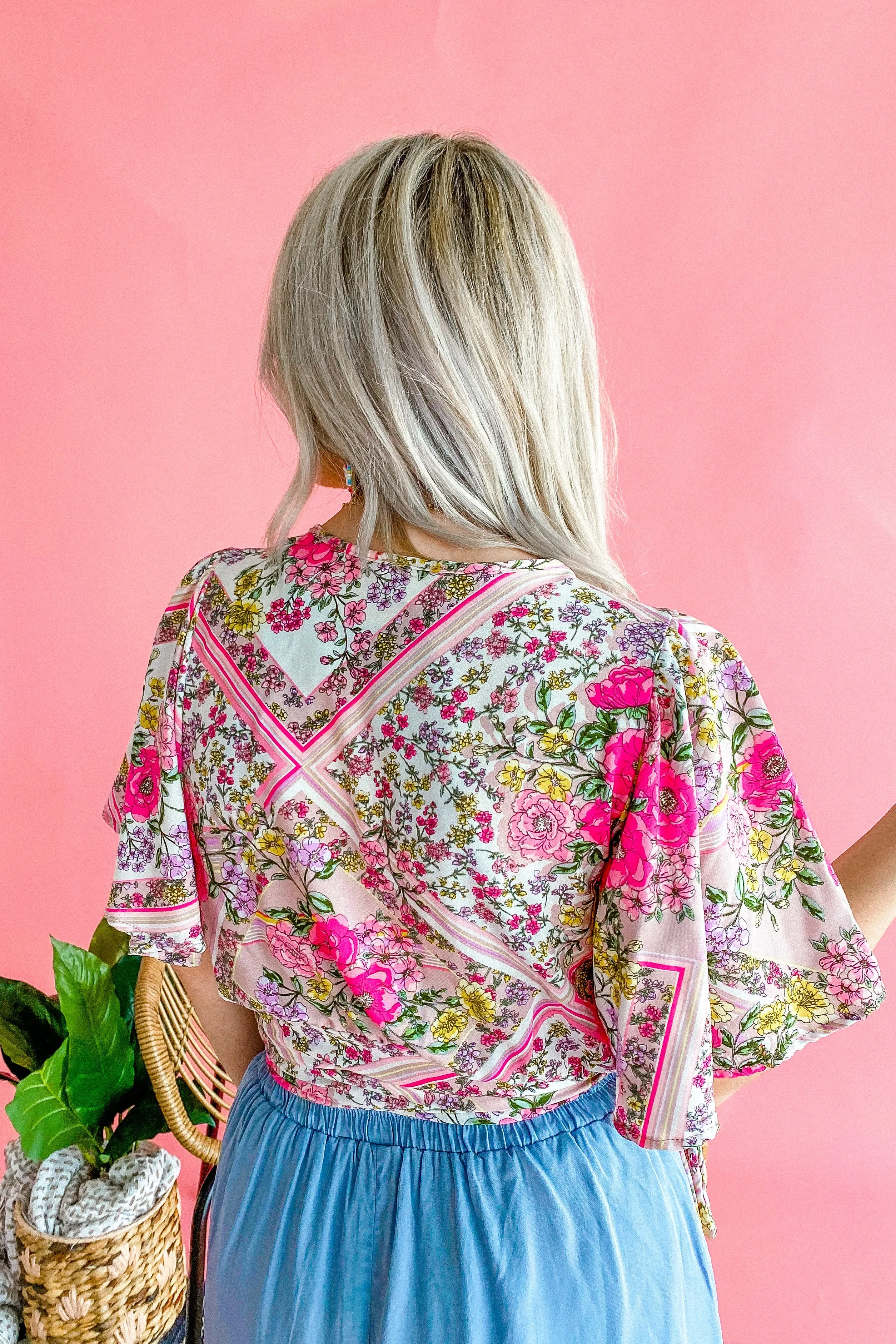 Ariella Floral Wrap Crop Top