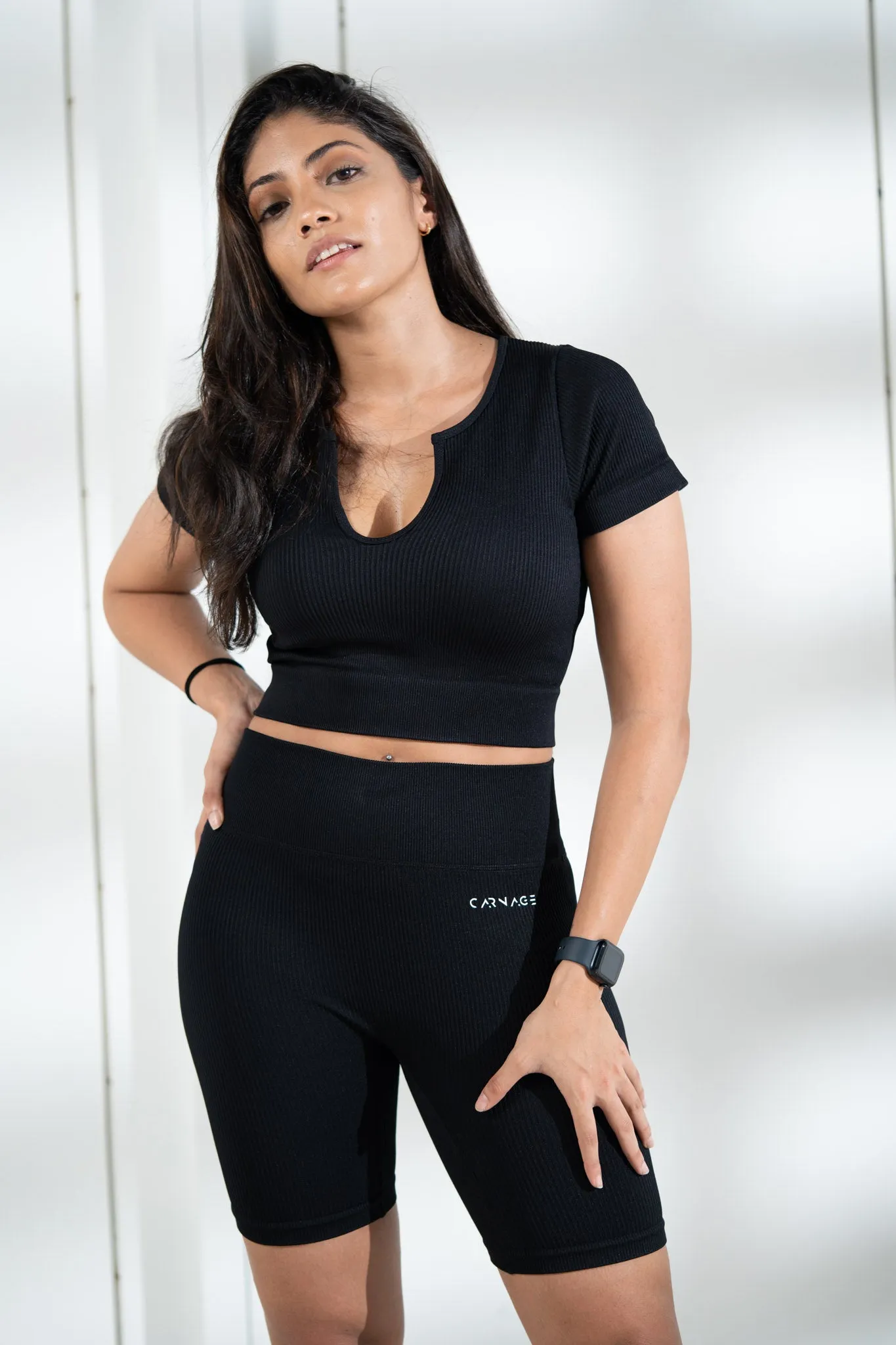 Athleisure V Neck Crop