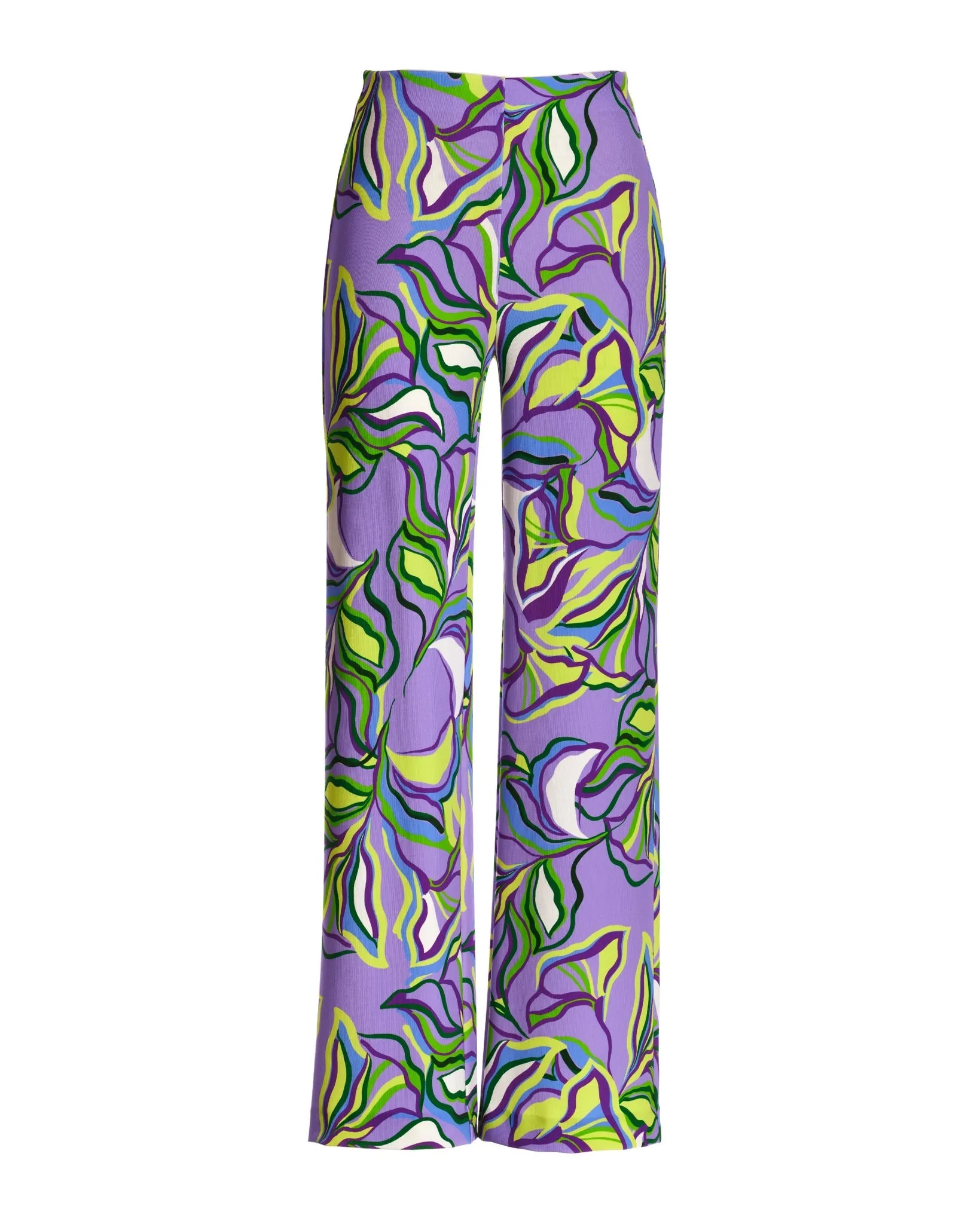 Beyond Travel Abstract Fleurs Print Palazzo Pant Purple