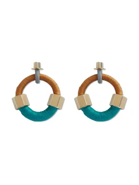 Camel & Aqua Lucchi Earrings