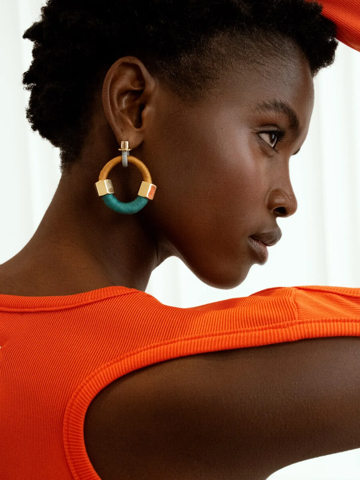 Camel & Aqua Lucchi Earrings