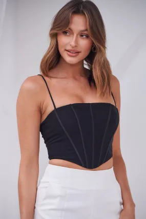 Camille Bustier Black Crop Top