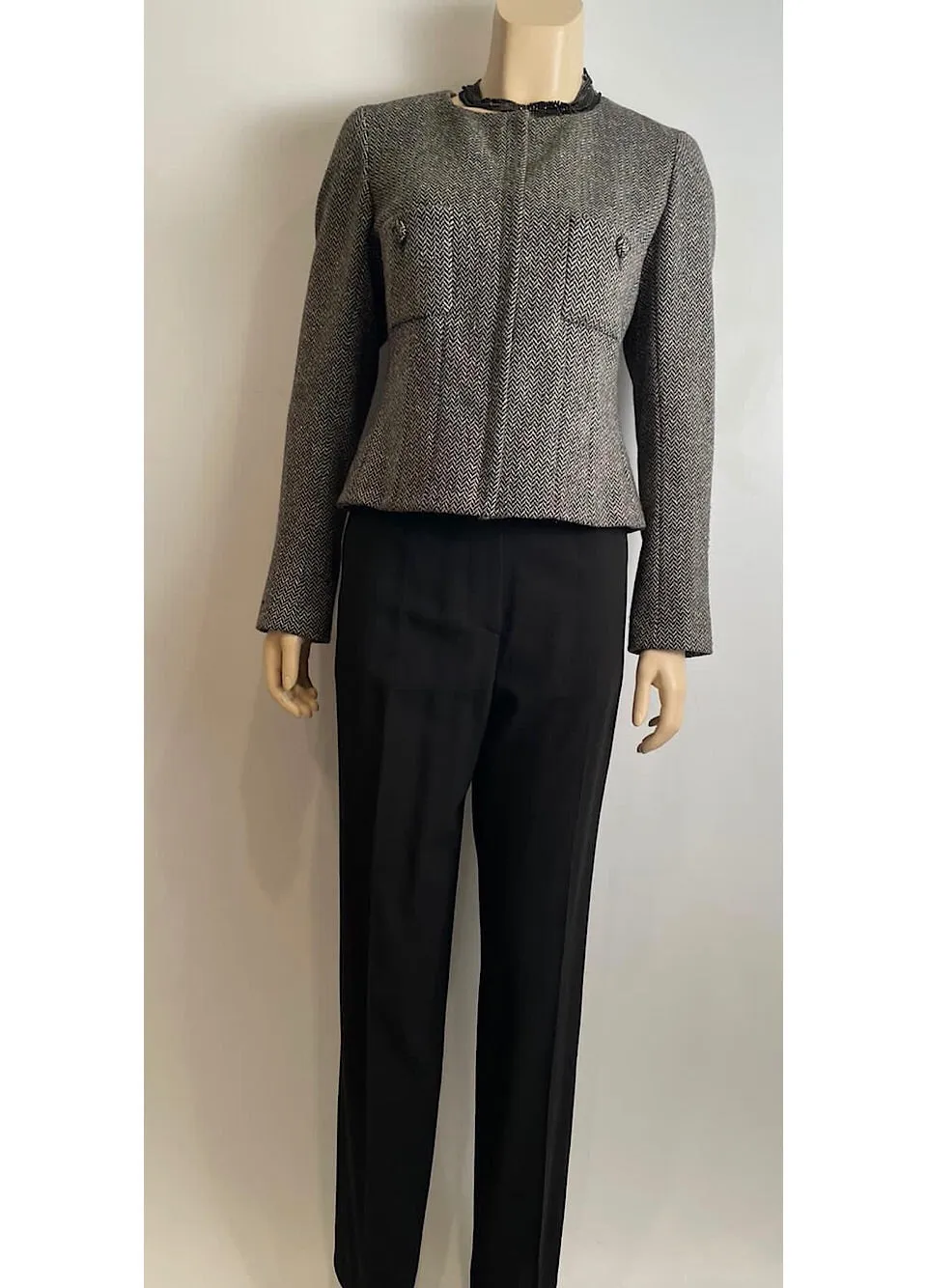 Chanel 99P 1999 Spring Black Pant Trousers FR 40