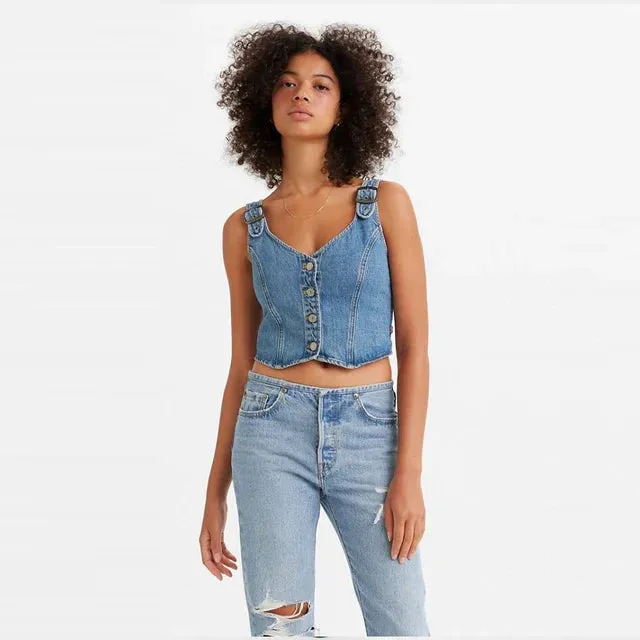 Charlie Denim Crop Top