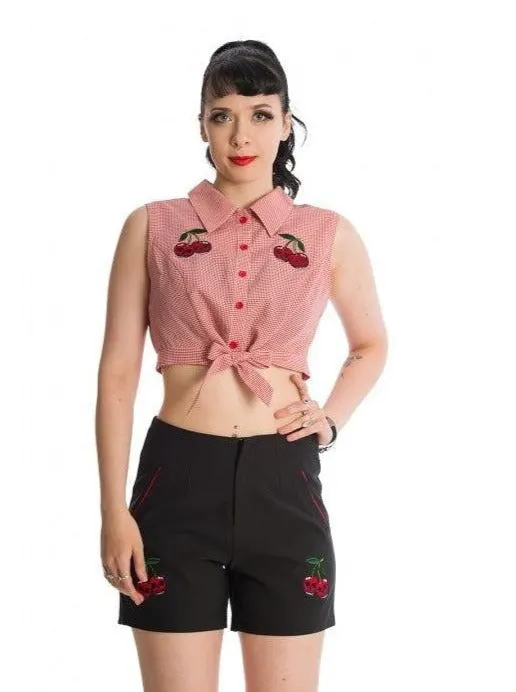 Cherry Up Tie Crop Top