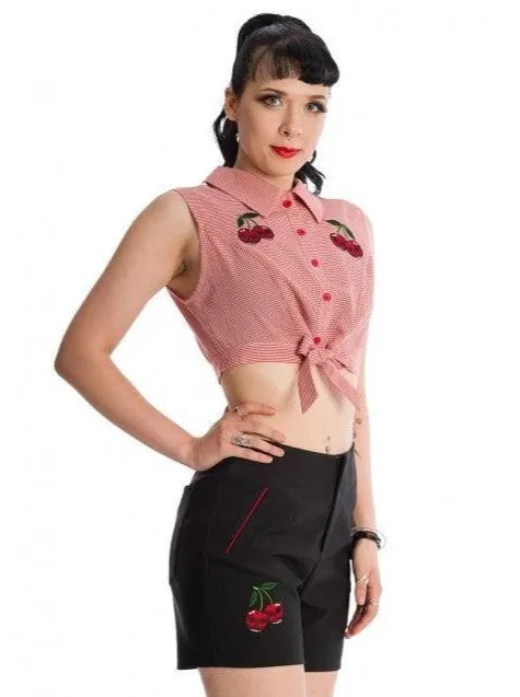 Cherry Up Tie Crop Top