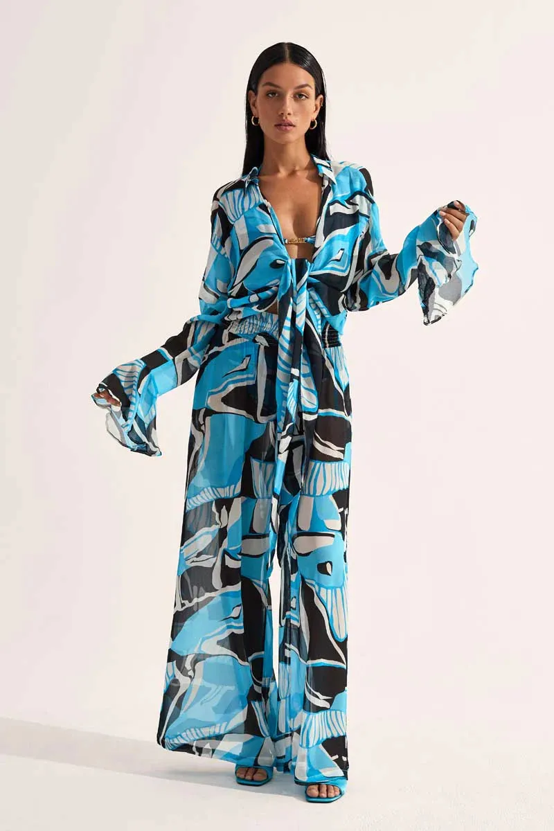 Cin Cin - Luau Wrap Shirt - Artifice Aqua