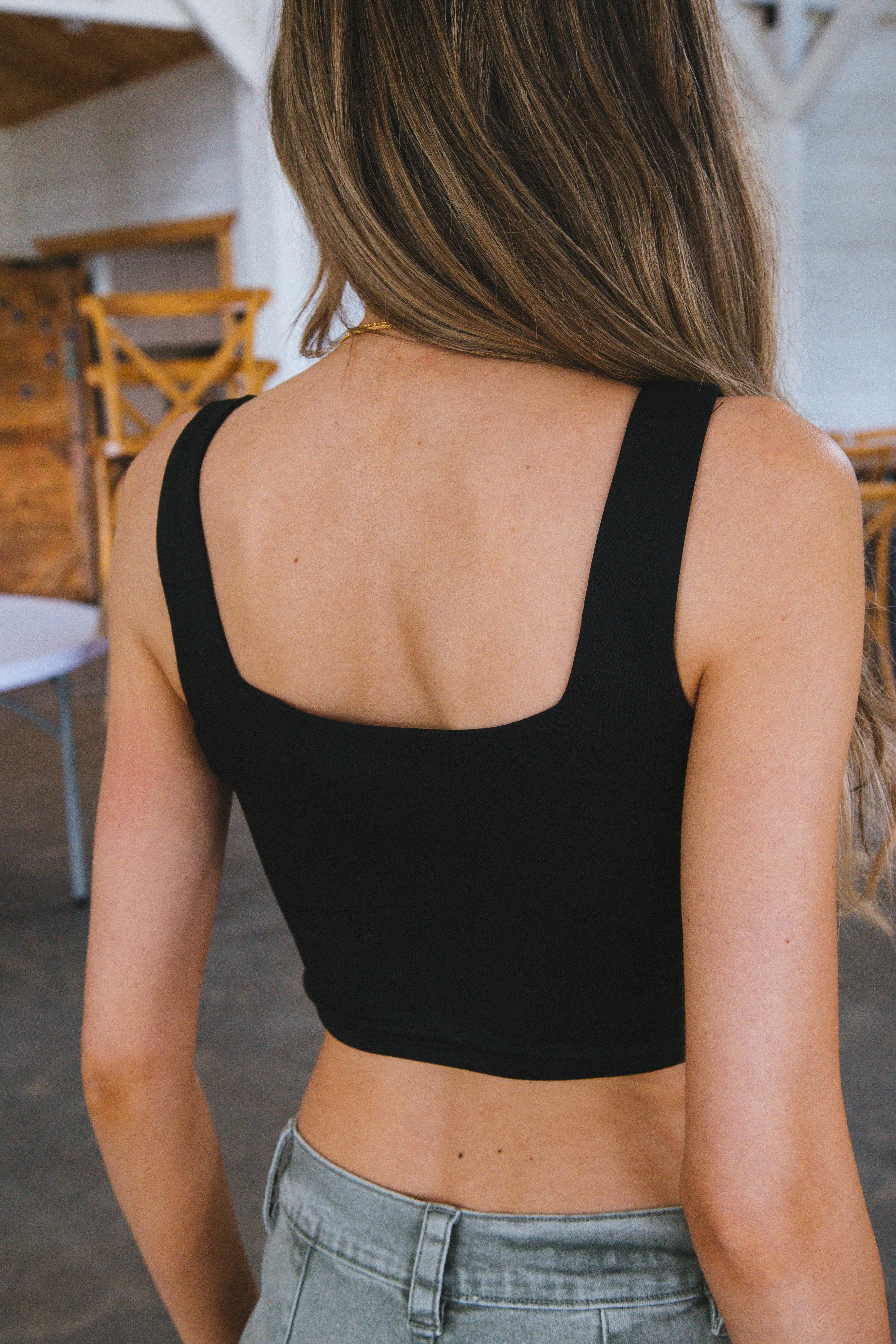 Citrine Crop Top, Black