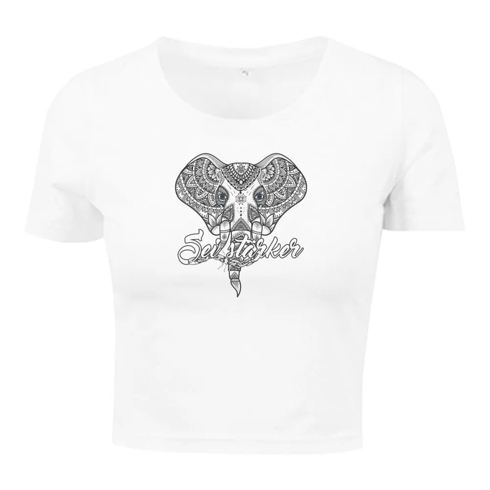 Crop Top  - Mandala Elefant -