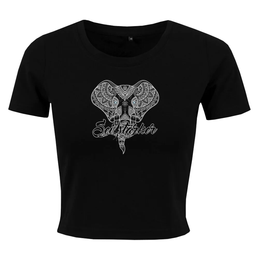 Crop Top  - Mandala Elefant -