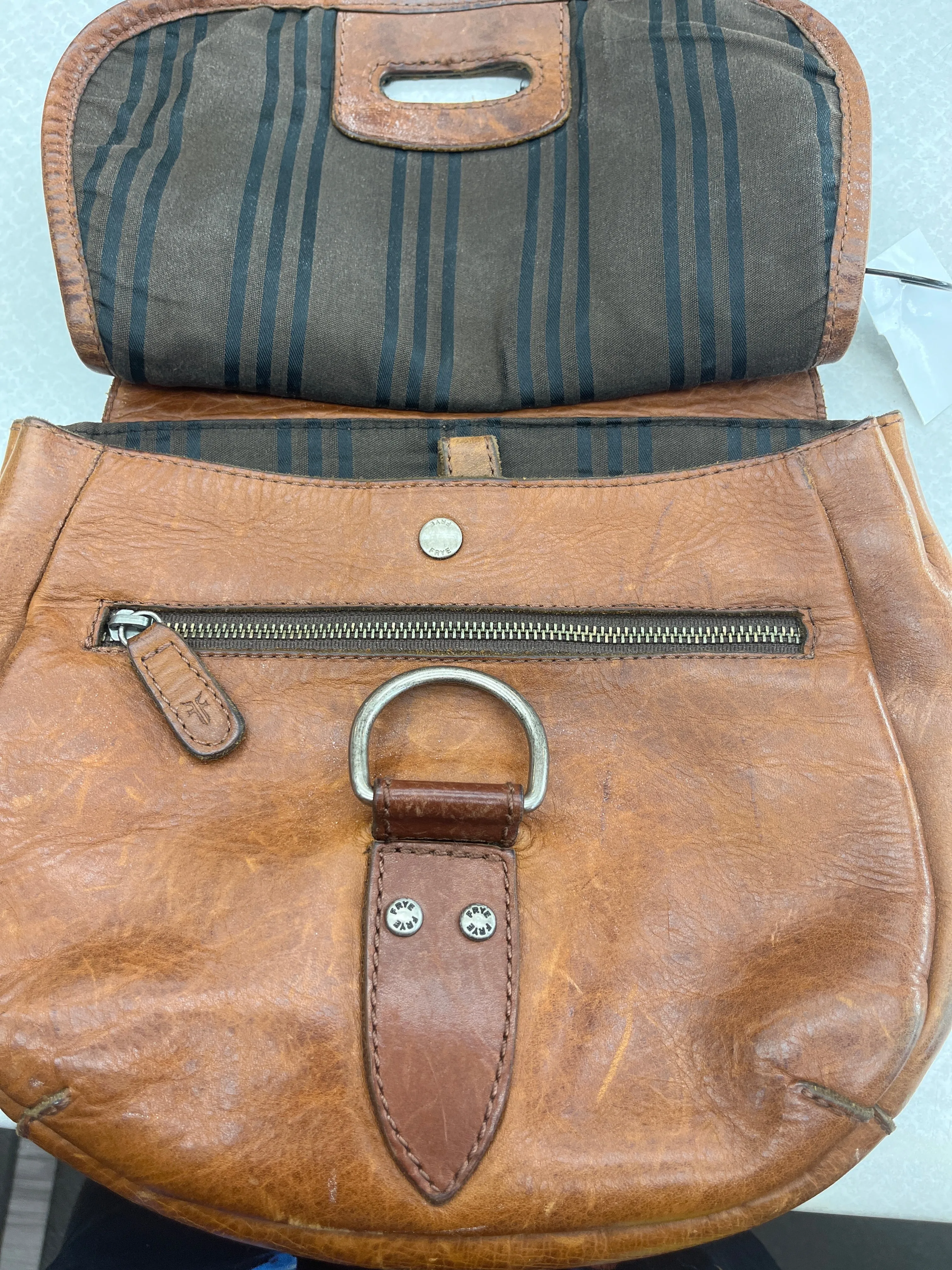 Crossbody Leather By Frye, Size: Medium