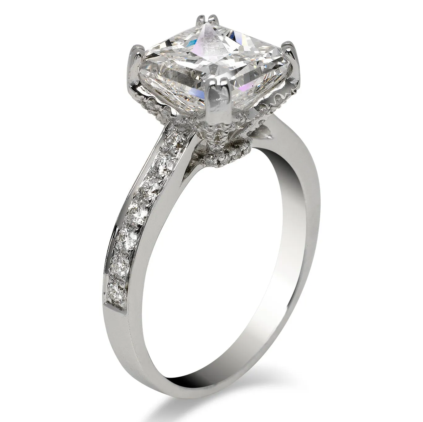 DEMI 4 CARAT CUSHION CUT G COLOR VS1 CLARITY DIAMOND ENGAGEMENT RING 18K WHITE GOLD GIA CERTIFIED 3 CT G VS1 BY MIKE NEKTA