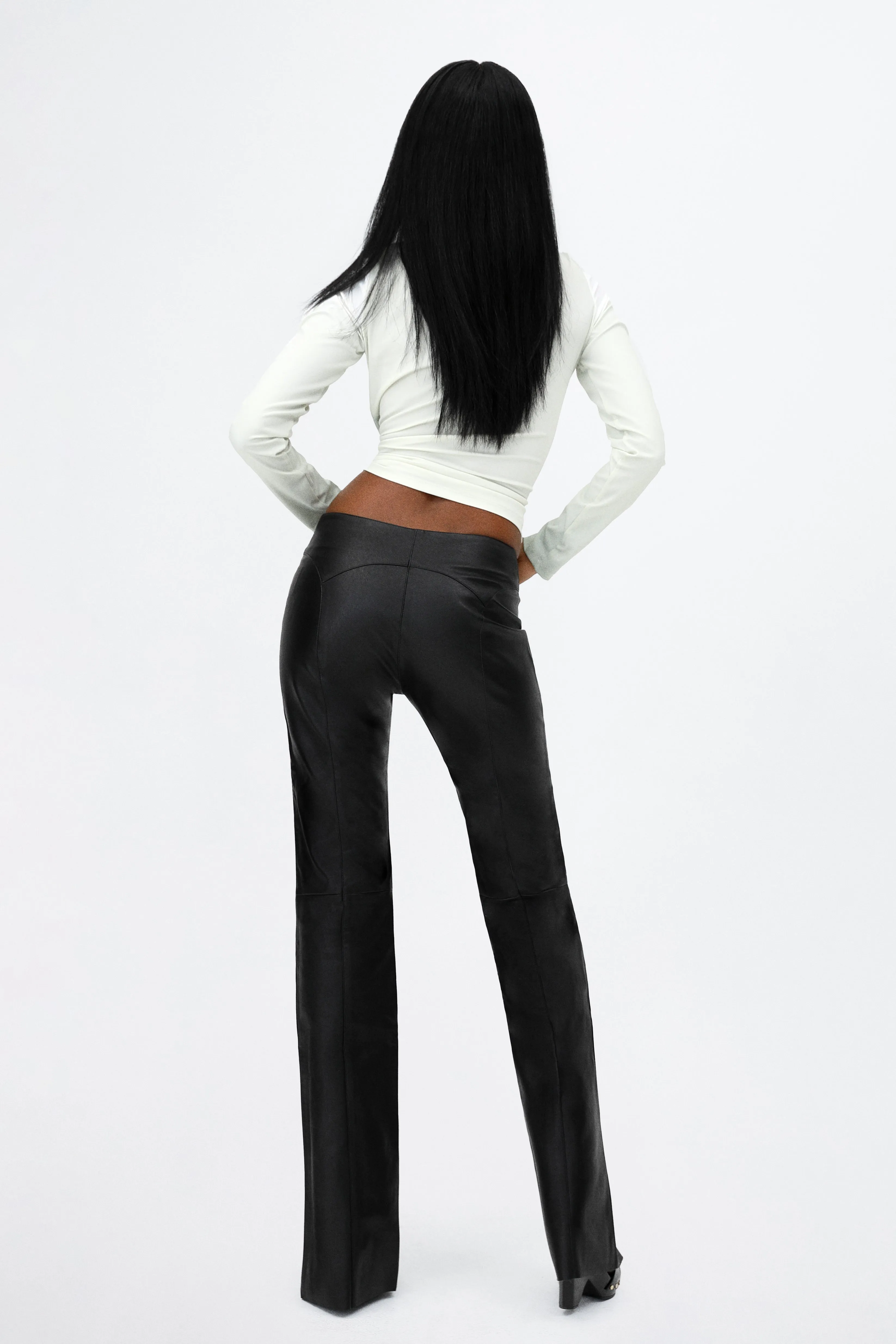 ELEMENT LACE UP PANT - BLACK VEGAN LEATHER