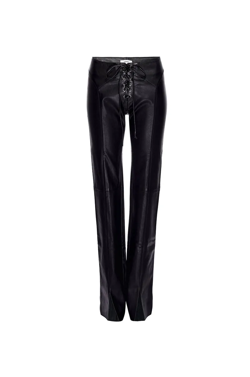 ELEMENT LACE UP PANT - BLACK VEGAN LEATHER