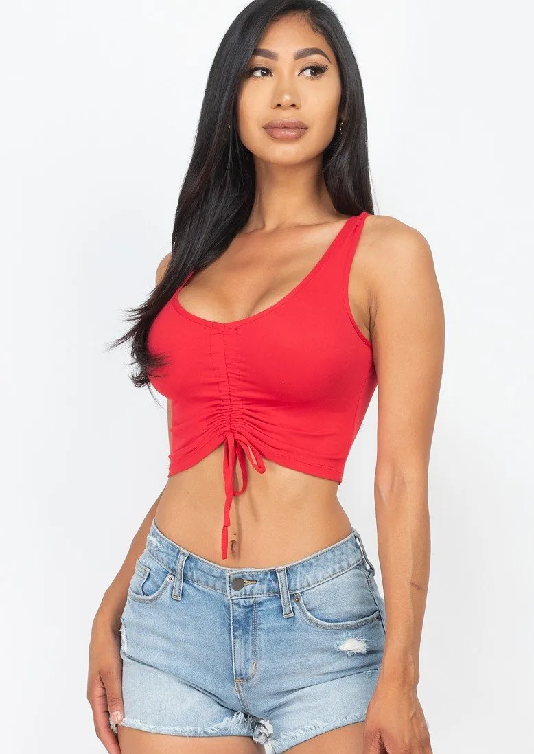 Ella Sleeveless Ruched Crop Top