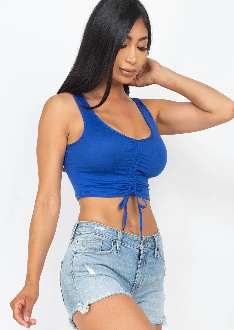 Ella Sleeveless Ruched Crop Top