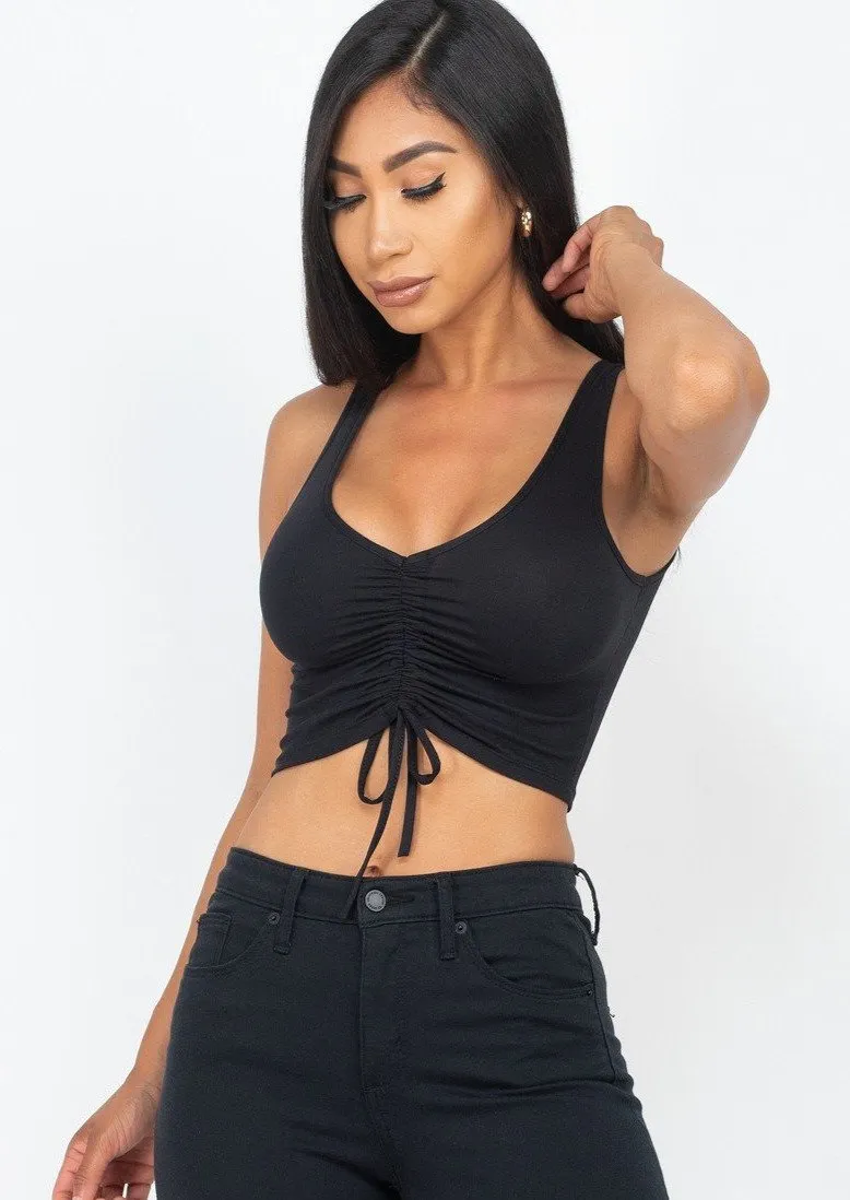 Ella Sleeveless Ruched Crop Top