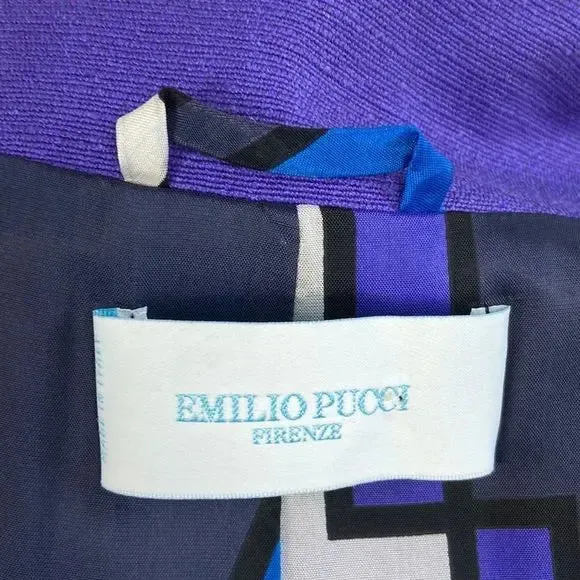 Emilio Pucci Purple Silk Cotton Blend Spring Jacket