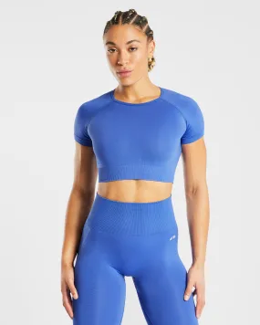 Empower Seamless Crop Top - Cobalt