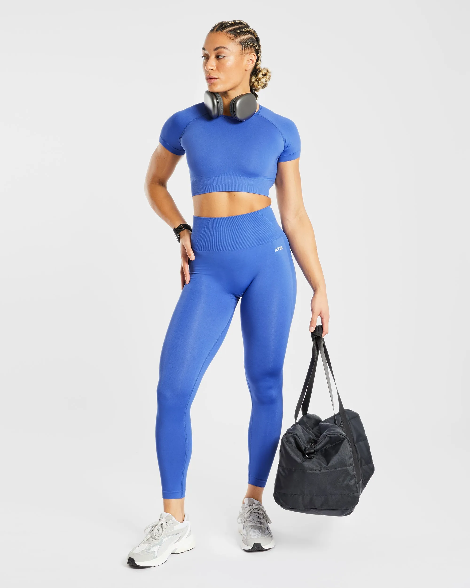 Empower Seamless Crop Top - Cobalt