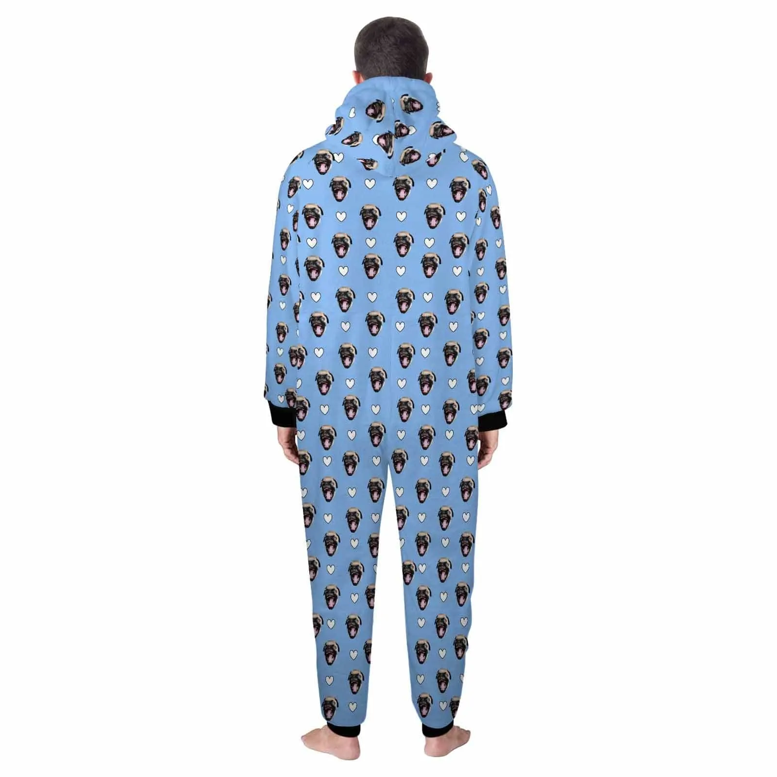 Funny Flannel Fleece Adult Onesie Pajamas Custom Pet Face Cute Jumpsuit Homewear