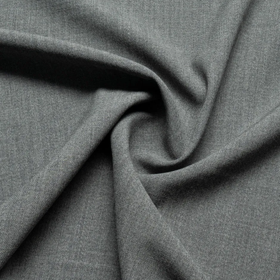 Grey Wool Gaberdine