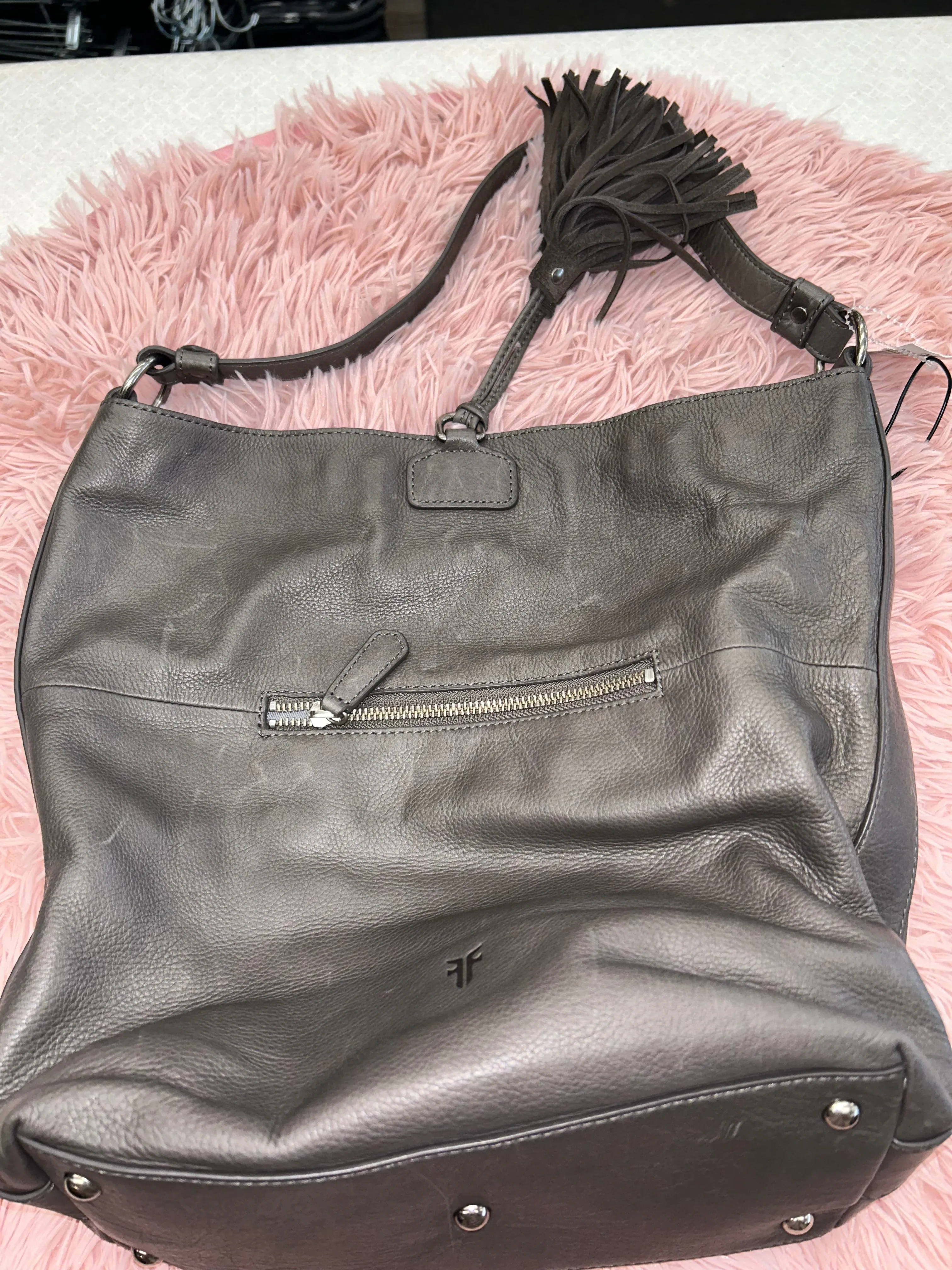 Handbag Leather Frye, Size Large