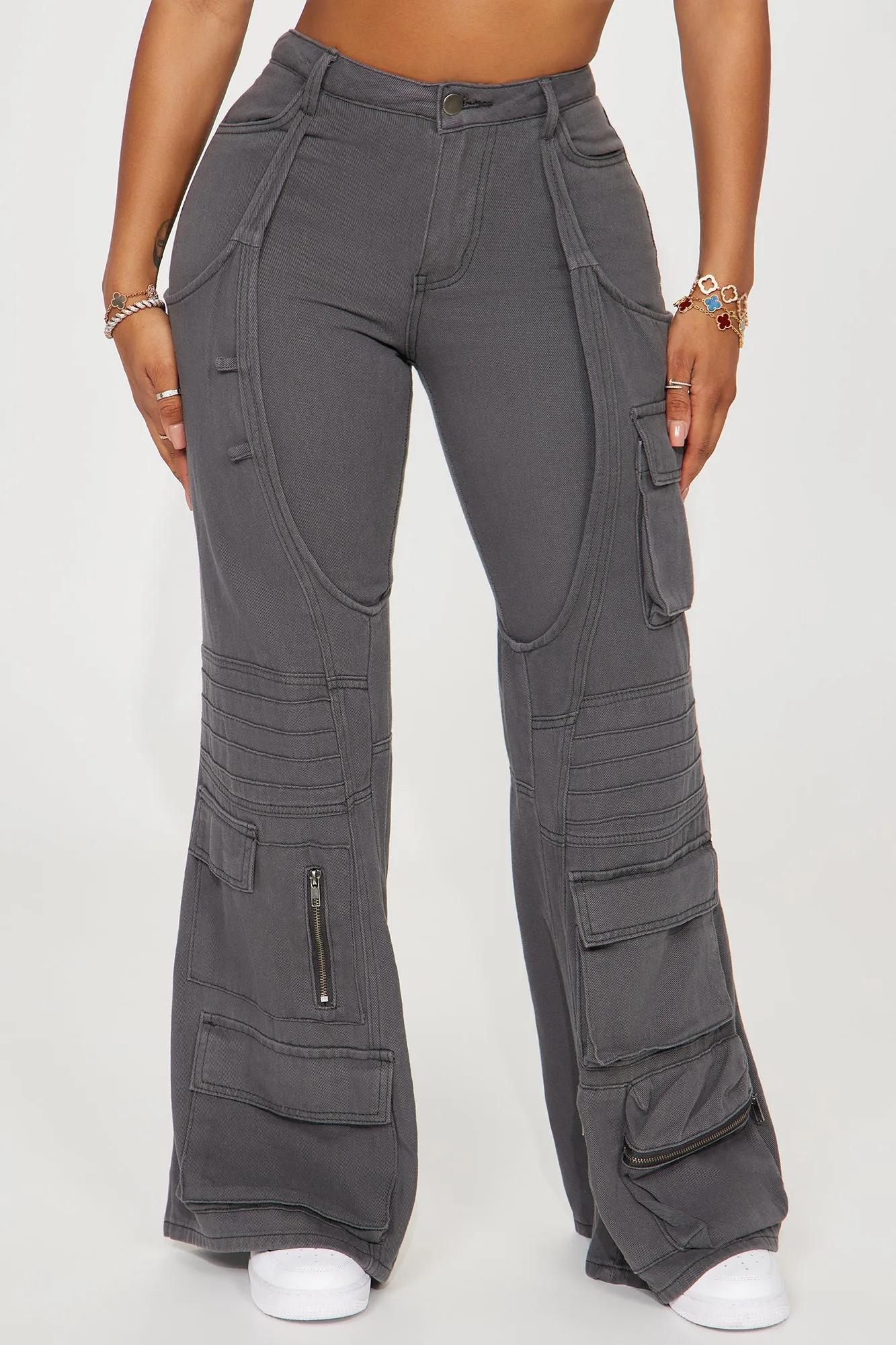 Heartbreaker Cargo Flare Pant - Charcoal