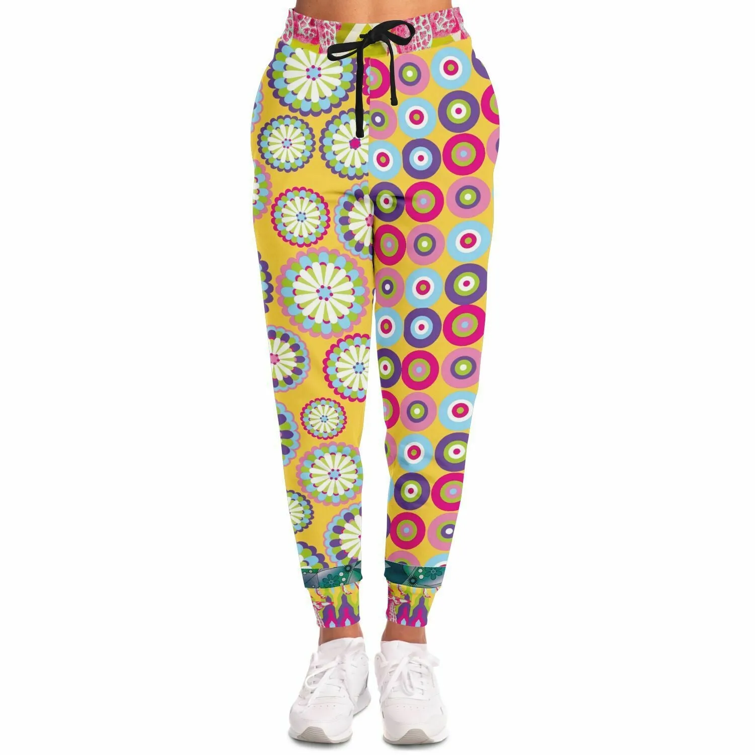 Hello Janis! Yellow Geo Print Unisex Fleece Joggers