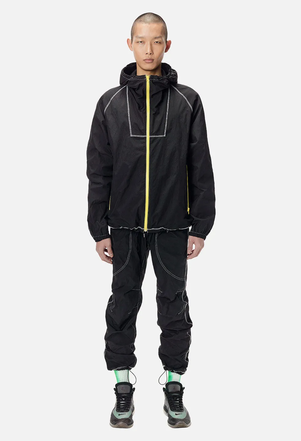 High Shrunk Nylon Fullzip / Black X Yellow