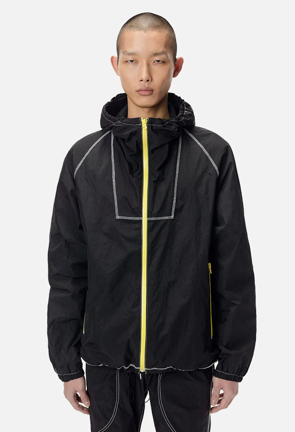 High Shrunk Nylon Fullzip / Black X Yellow