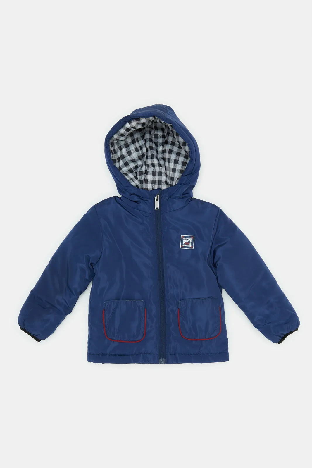 Infant Boys Navy Hooded Jacket