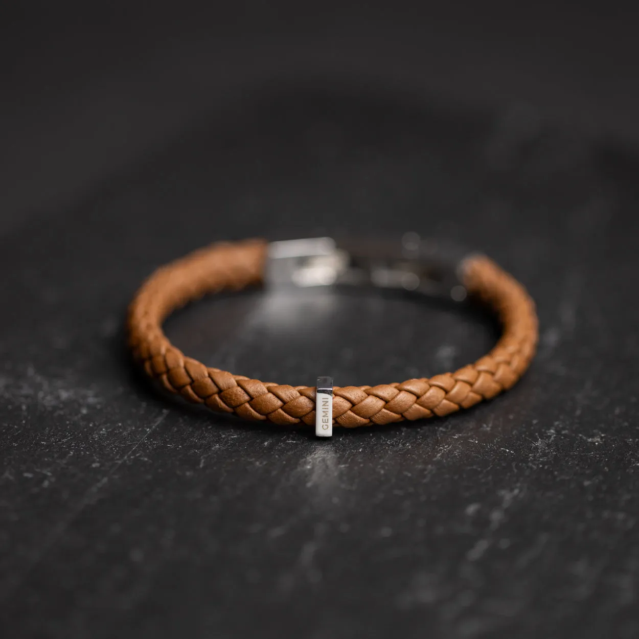 Light brown Italian nappa leather bracelet