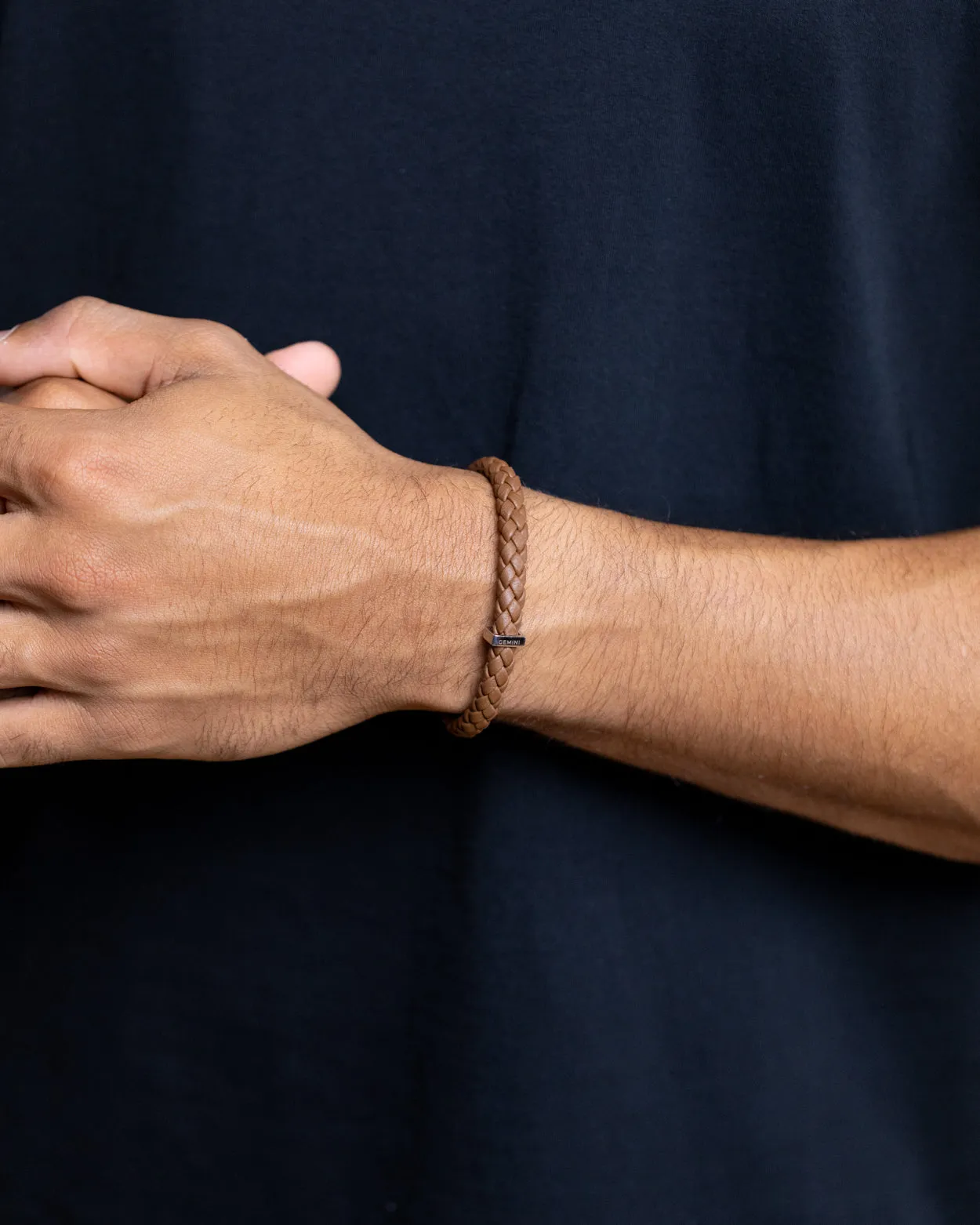 Light brown Italian nappa leather bracelet