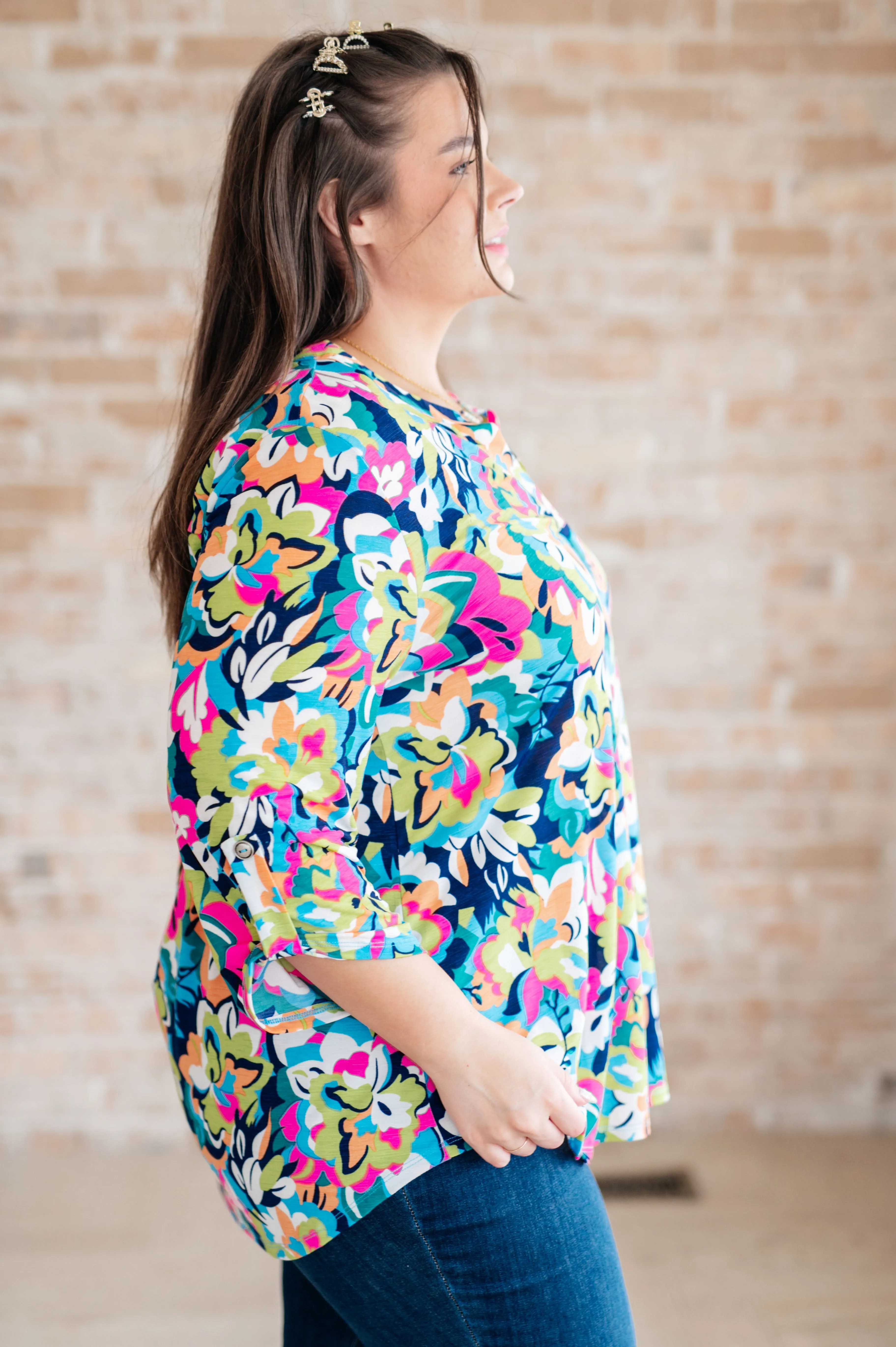 Little Lovely Blouse inNeon Floral