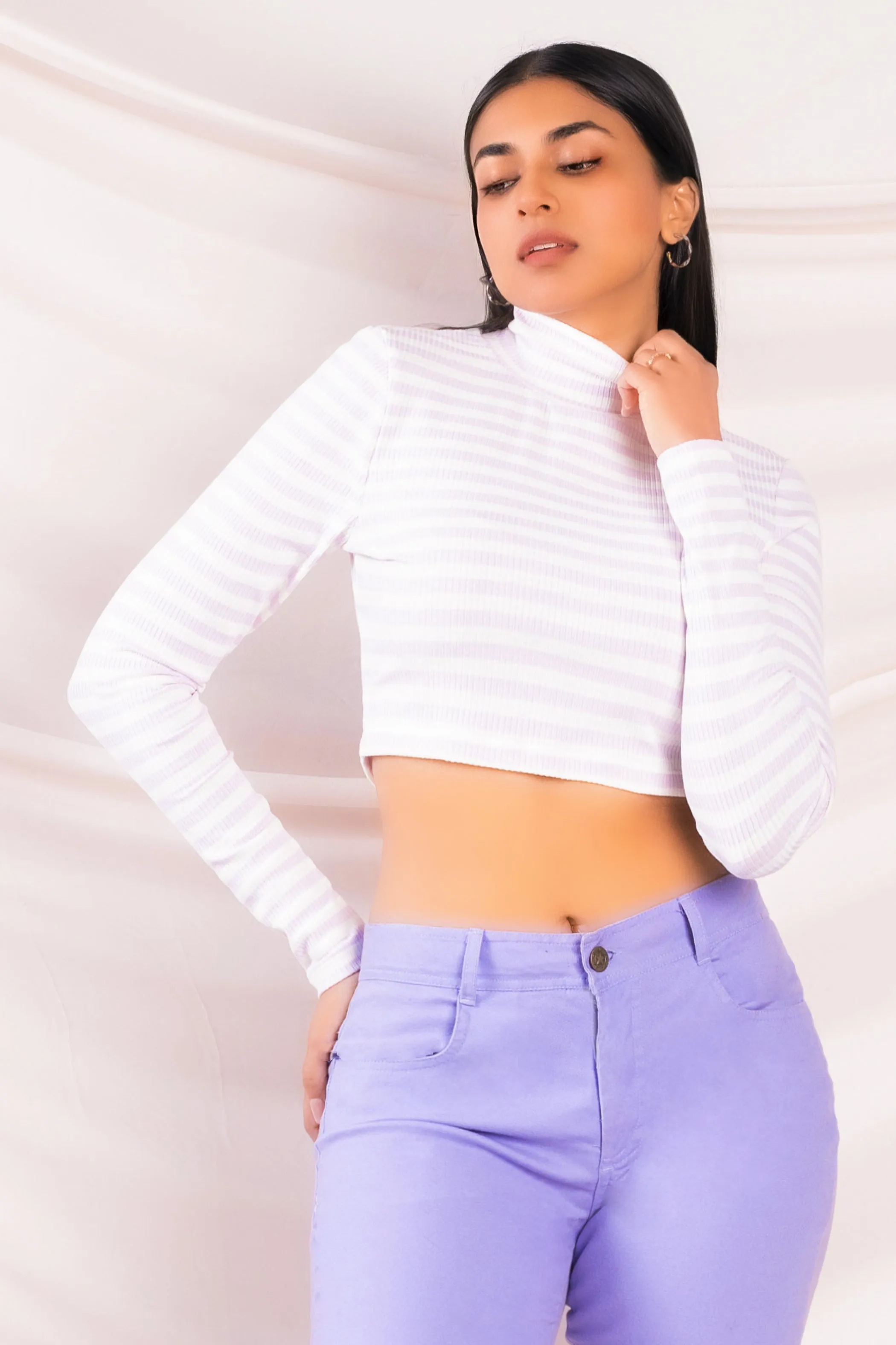 Long Sleeve Ribbed Crop Top