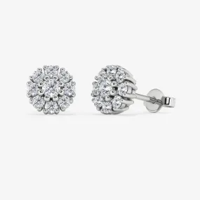 Miriam Floral Earrings White Gold