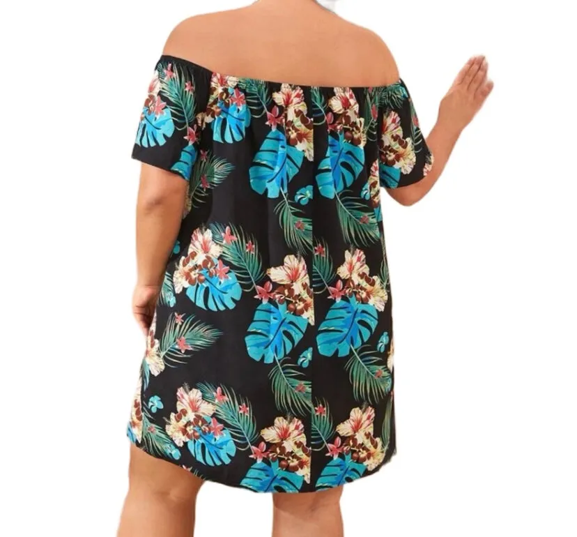 Monstera Off the Shoulder Dress