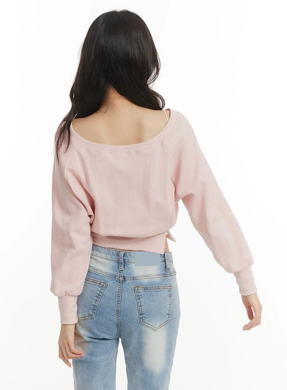 Off-Shoulder Crop Sweatshirt OF427